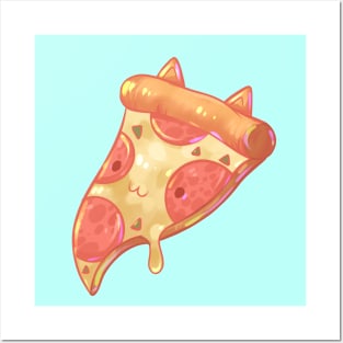 Cat Pepperoni Pizza Posters and Art